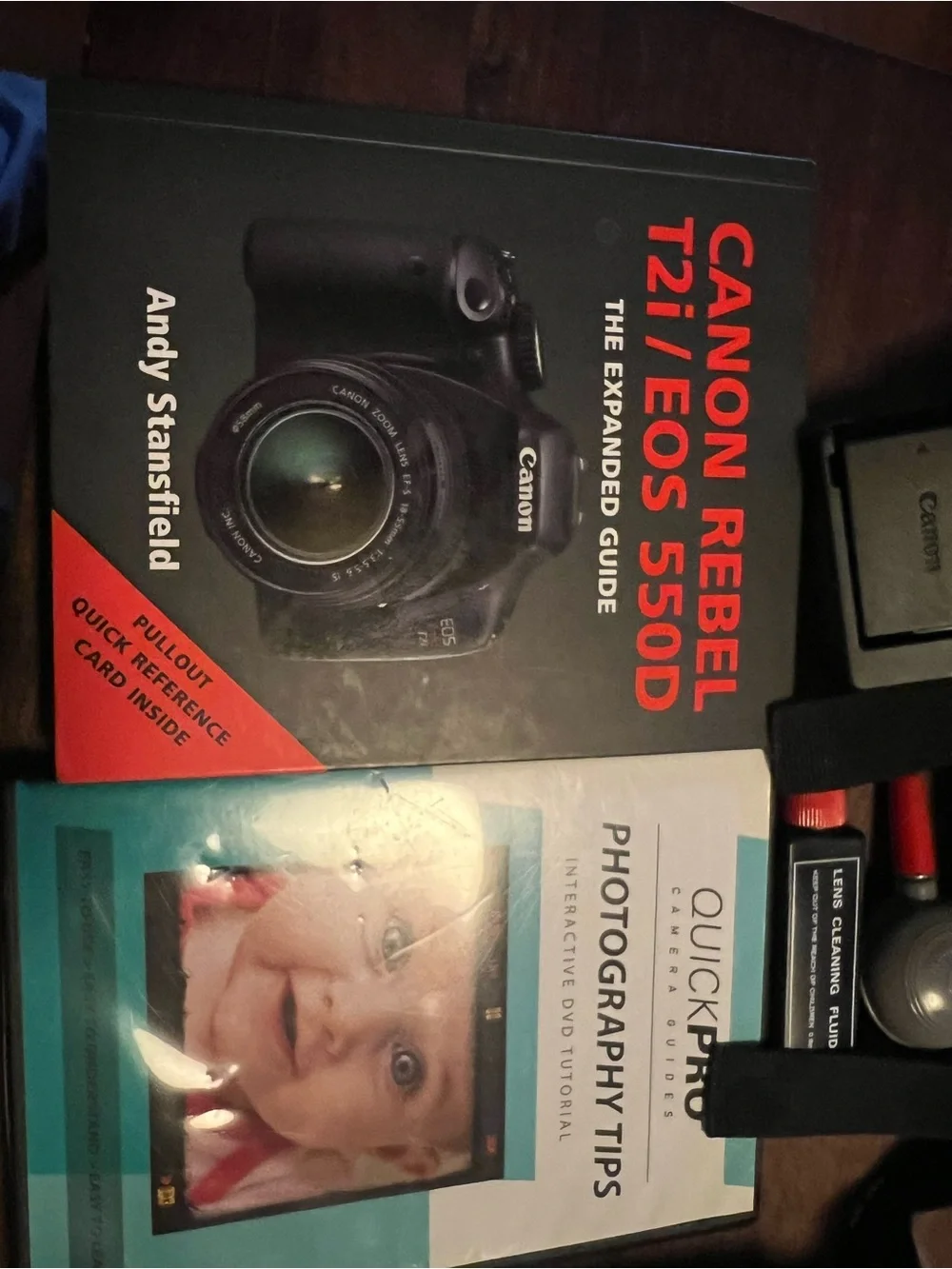 Canon Black Camera Bag with Accessories and Lens Filters